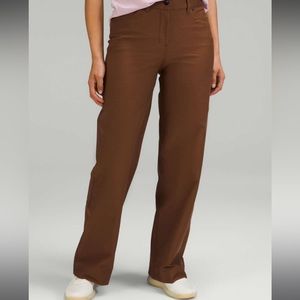lululemon City Sleek 5 Pocket Wide-Leg High-Rise Pant Roasted Brown size 27